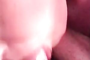 Amateur nice-looking brunette hair gives her head on a pov livecam