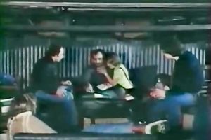 Two lustful mans group sex svelte bitch at the backseat