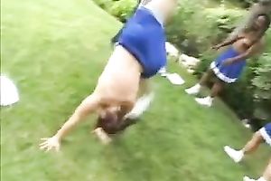 Three breasty milf whores topless outside in the backyard