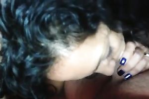 Curly Latina dark haired beauty took a chance to engulf my buddy dry