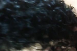 Curly Latina dark haired beauty took a chance to engulf my buddy dry