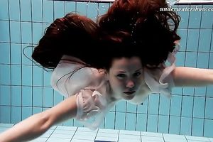 Adorable redhead Russian horny white wife in nylons and underware