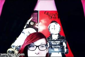 Redhead teacher showing how a soaked wet crack should looks like