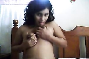 Extravagant large pantoons of a sexy Indian milf dark brown on livecam