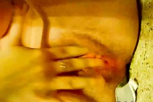 Adorable green eyed girlfriend diddles her curly cum-hole for me
