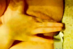 Adorable green eyed girlfriend diddles her curly cum-hole for me