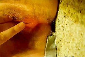 Adorable green eyed girlfriend diddles her curly cum-hole for me