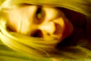 Adorable green eyed girlfriend diddles her curly cum-hole for me