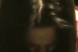 Filthy slutwife in fishnet stockings riding hard schlong in a cowgirl pose