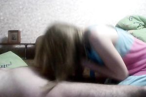 Brunette hot white white bitch gives oral pleasure on web camera