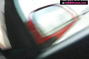 Amateur looking white big beautiful woman bitch fills her face hole with BBC