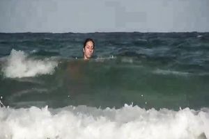 Stunning brunette hair juvenile non-professional honey looks like a model