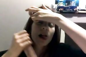 Redhead spinner lets me cum on her face after giving me a hand