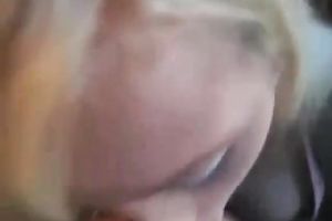 Short haired sweetheart gives deepthroat irrumation to receives biggest facial