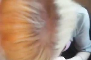 Short haired sweetheart gives deepthroat irrumation to receives biggest facial