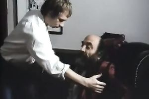 Two hawt and lascivious hotties in the daybed with one kinky jerk