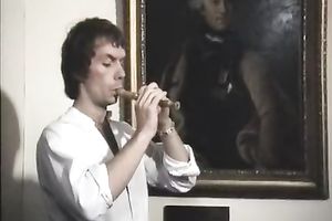 Two hawt and lascivious hotties in the daybed with one kinky jerk