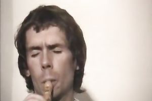 Two hawt and lascivious hotties in the daybed with one kinky jerk