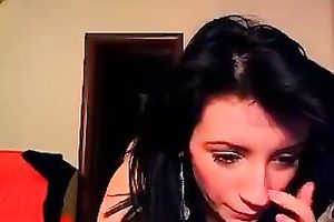 Sizzling dark brown ally dancing seductively during the time that on cam session with me