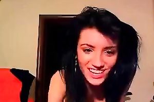 Sizzling dark brown ally dancing seductively during the time that on cam session with me