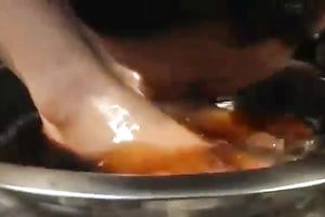 Young guy with stron foot fetish is licking Riya's toes and knees