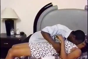 Ebony ratchet can't live without when BF eats her trickling moist shaggy pussy