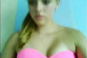 Mesmerizing blond beauty got rid of her pink stuff to show me her love melons