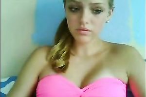 Mesmerizing blond beauty got rid of her pink stuff to show me her love melons