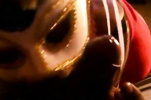 My masked ebon girlfriend blows my BBC like a hooker