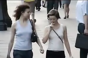 These hot honeys have no idea I am spying on 'em