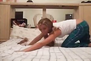 Sensational golden-haired legal age teenager is so concupiscent in her bedroom