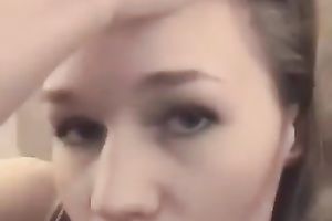 My skinny girlfriend with pierced navel puts on a great web camera show