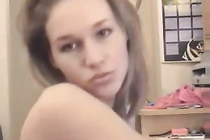 My skinny girlfriend with pierced navel puts on a great web camera show