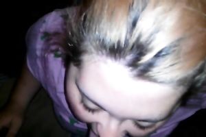 Blonde legal age teenager engulfing powerful dark weenie balls unfathomable