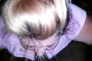 Blonde legal age teenager engulfing powerful dark weenie balls unfathomable