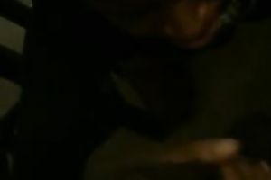 Sucking monster size big dark knob while this chab is filming me on non-professional camera