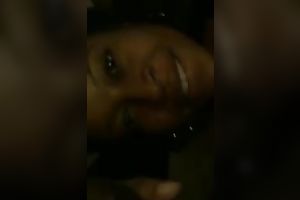 Sucking monster size big dark knob while this chab is filming me on non-professional camera