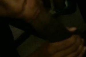 Sucking monster size big dark knob while this chab is filming me on non-professional camera