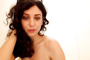 Curly marvelous looking MILFie chick with hawt marangos went solo just for pleasure