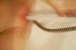 My punk girlfriend films herself masturbating with shower head