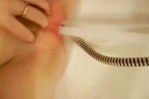 My punk girlfriend films herself masturbating with shower head