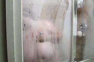 Mature and lascivious big beautiful woman chick with biggest tits in the shower