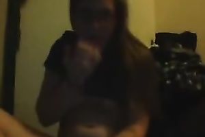 Amateur large breasted captivating web web camera nympho in glasses masturbated