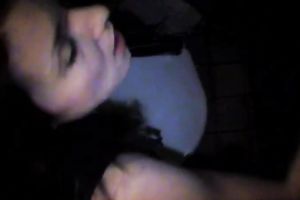 Perverted brunette hair lets her BF fuck her fur pie in a pub