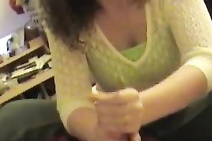 My perverted skinny wife likes to jerk off my beefy sloppy wang