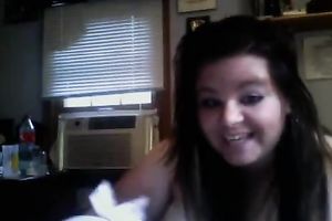 Cute eighteen yo big beautiful woman web camera floozy masturbates with large strapon