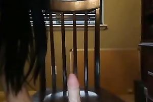Extravagant brunette hair amateur vixen rides a vibrator on livecam