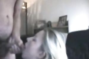 Blonde sweetie is begging me to cum on her face on cam