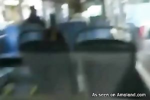 Awesome oral sex of hot and excited blond legal age teenager in the bus