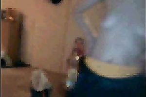 Pale skin aged whore form UK shows me her saggy rack on web camera